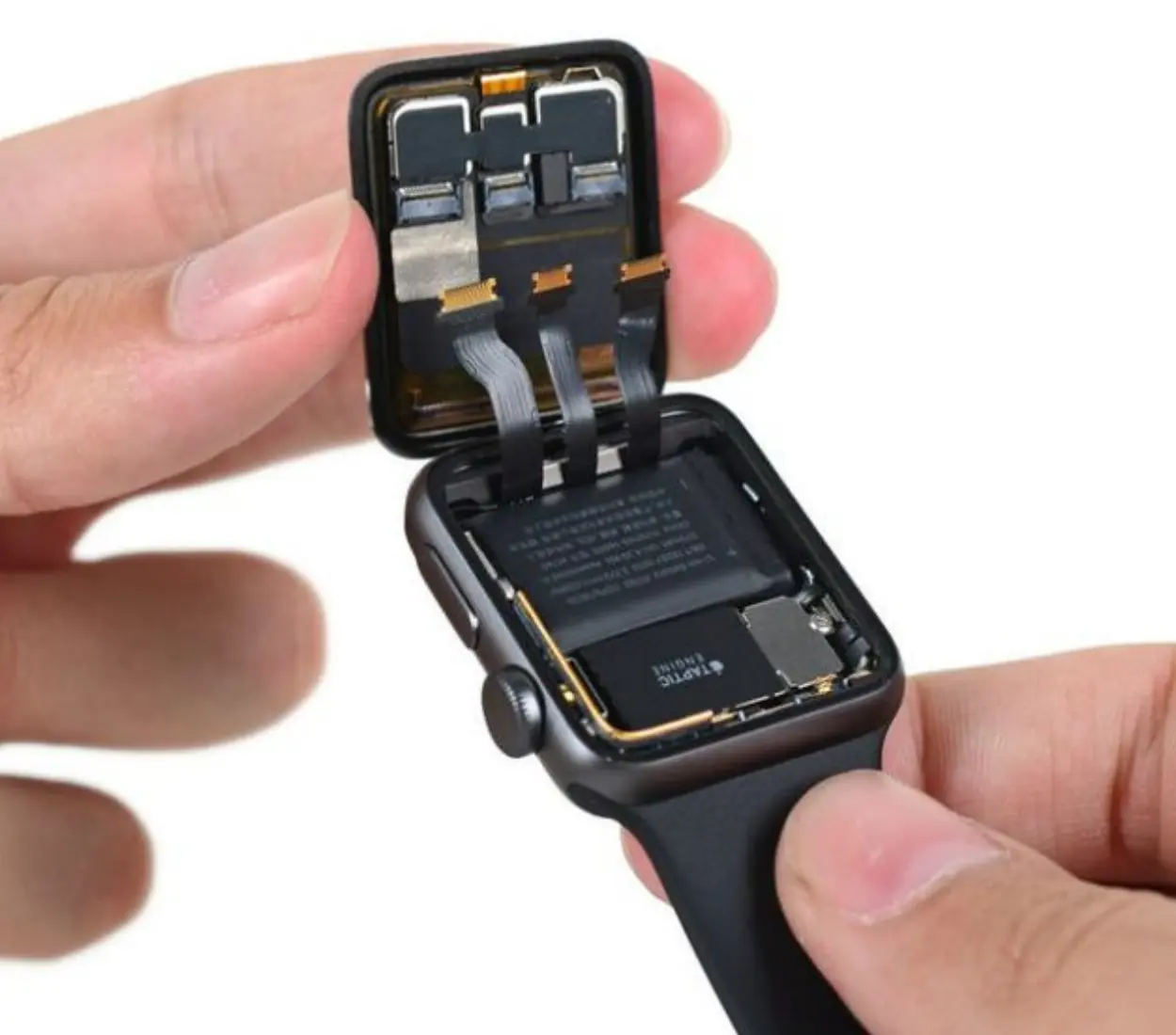 technician-repair-iWatch-touch-Apple-device
